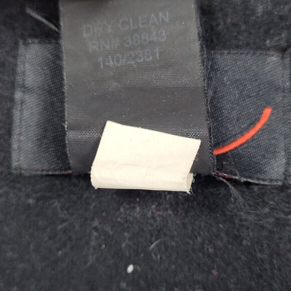 Via Black 100% Wool Double Breasted Buttoned Lined Pockets Long Pea Coat Small S - Picture 12 of 12